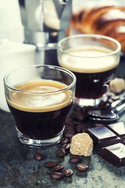 Kawa z rogalików — Zdjęcie stockowe