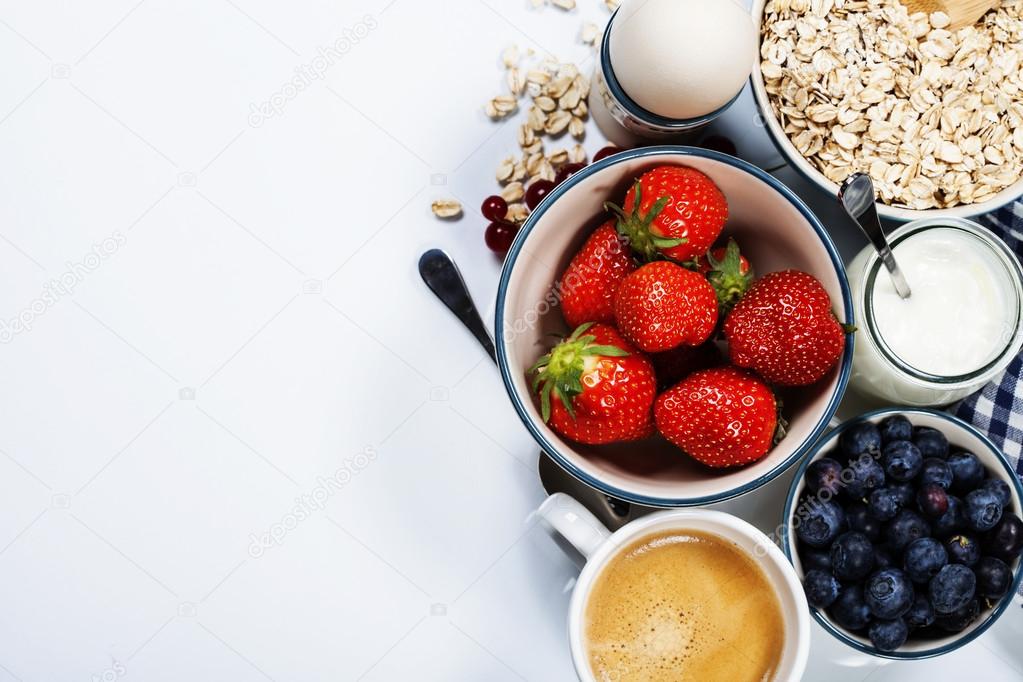 Healthy breakfast - muesli and berries