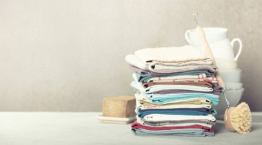 Sıfır atık ev temizlik konsepti, ön görüş, kopyalama alanı