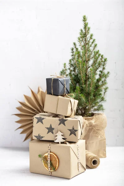 Zero resíduos eco Natal e Ano Novo conceito — Fotografia de Stock
