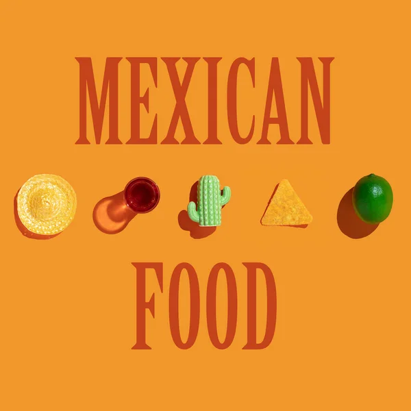Mexican Style Concept Orange Background Mexican Food Restaurant Menu Fiesta — Stock Photo, Image