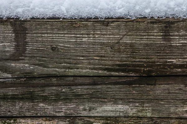 Wood and snow Background — Stock Photo, Image