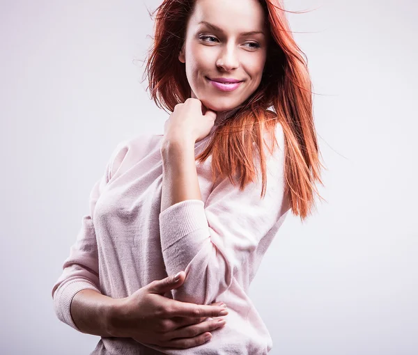 Pretty redhead young woman — Stock Photo, Image