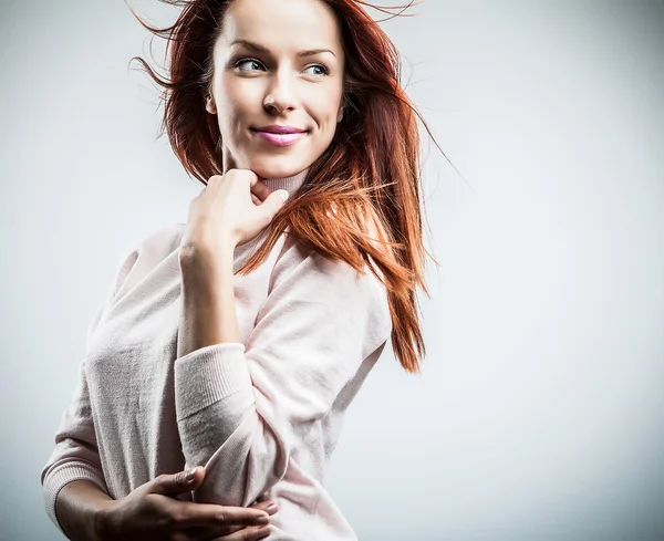 Pretty redhead young woman — Stock Photo, Image