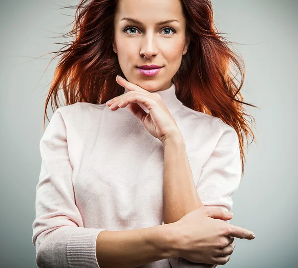 Pretty redhead young woman — Stock Photo, Image