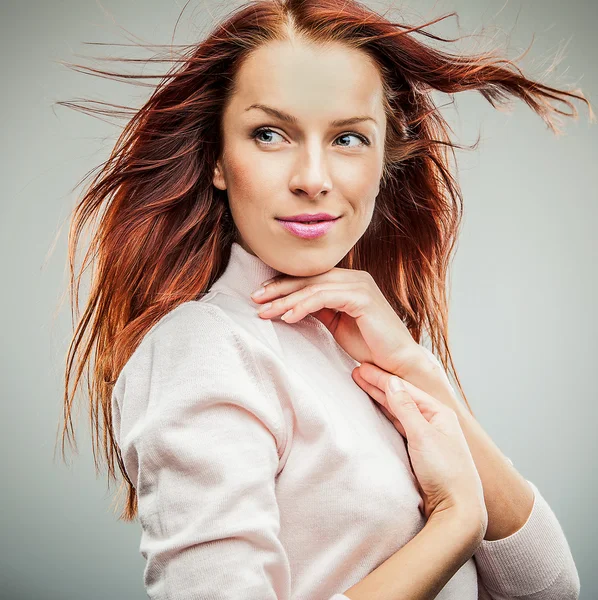 Pretty redhead young woman — Stock Photo, Image