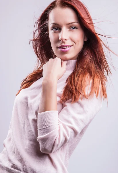 Pretty redhead young woman — Stock Photo, Image