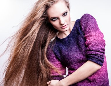 genç seksi model kız poz Studio