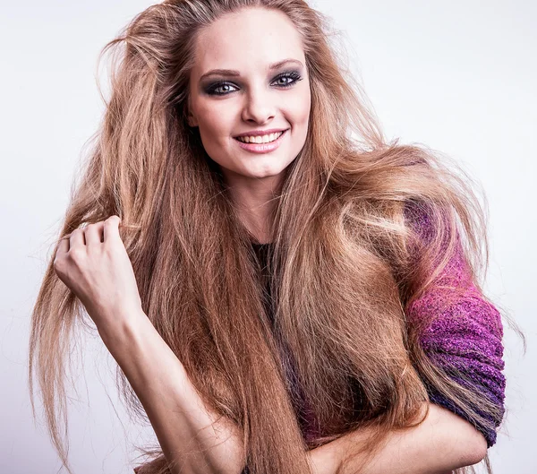 Young sensual model girl pose in studio — Stock Photo, Image