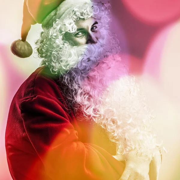 Multicolored digital painted image portrait of Santa Claus. — Stock Photo, Image