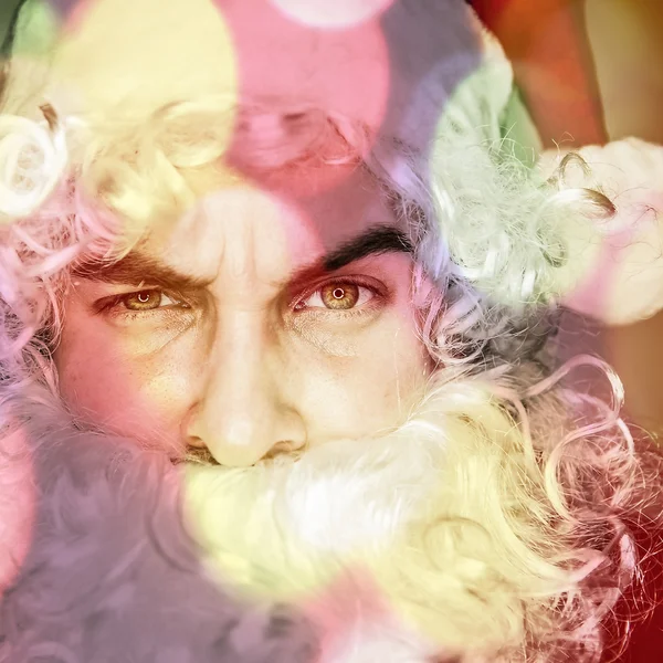 Ritratto digitale multicolore dipinto di Babbo Natale . — Foto Stock