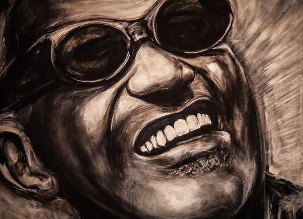 Portrait of a famous musiciant Ray Charles
