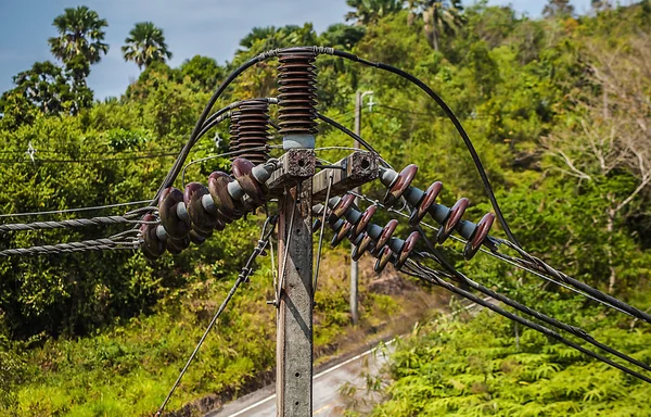 Electric pole with wires — Stock Photo, Image