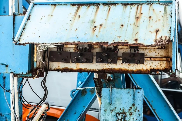 Blue rusty electric board — Stock Photo, Image