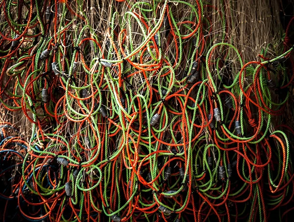 Hanging fishing nets — Stock Photo, Image