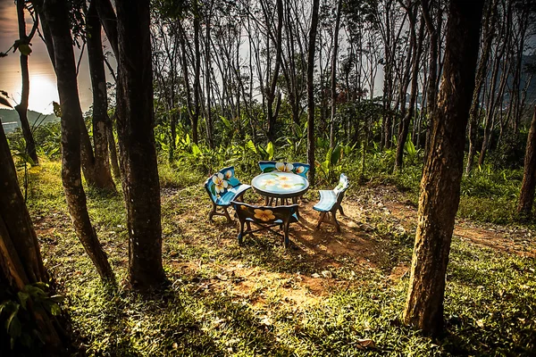 Café en la playa de la isla tropical - fondo de vacaciones — Foto de Stock