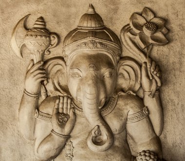 Hindu God Ganesh with Clipping Path clipart