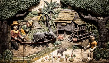 Tay kültür taş oyma. arka plan fotoğraf.