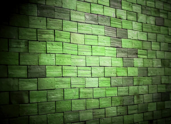Colored green brick wall background — Stock Photo, Image