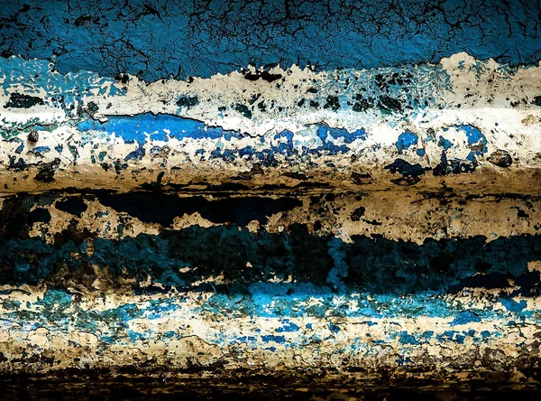 Parede velha com fundo de cor branca e azul — Fotografia de Stock