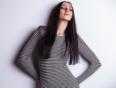 çekici dostu esmer poz Studio.