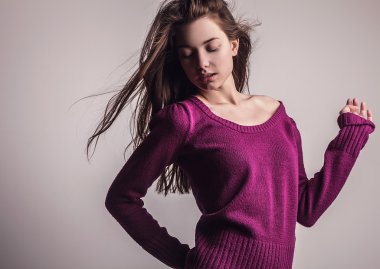 genç seksi model kız poz Studio.