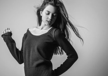 genç seksi model kız poz Studio.