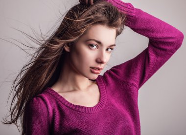 genç seksi model kız poz Studio.