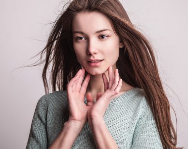 genç seksi model kız poz Studio.