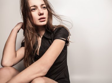 genç seksi model kız poz Studio.