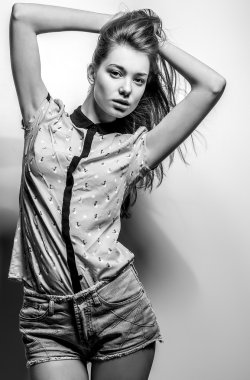 genç seksi model kız poz Studio.