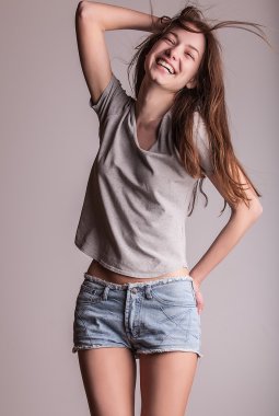 genç seksi model kız poz Studio.