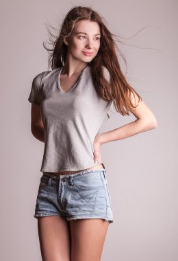 genç seksi model kız poz Studio.