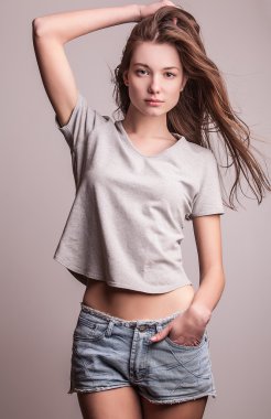 genç seksi model kız poz Studio.