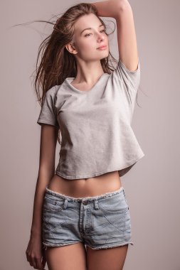 genç seksi model kız poz Studio.