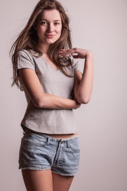 genç seksi model kız poz Studio.