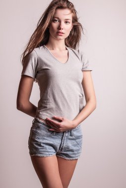genç seksi model kız poz Studio.