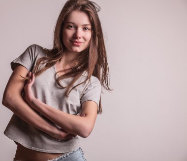 genç seksi model kız poz Studio.