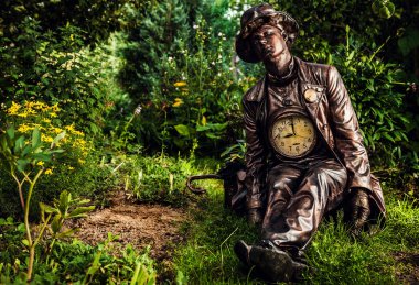 saatçi, parlak fantastik filmde görüntü. Açık masal sanat fotoğraf.