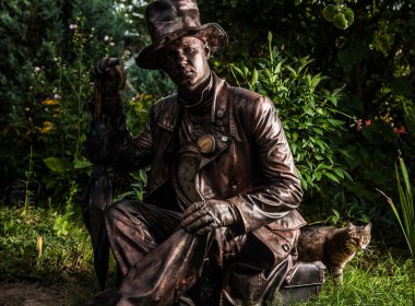 saatçi, parlak fantastik filmde görüntü. Açık masal sanat fotoğraf.