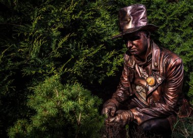 saatçi, parlak fantastik filmde görüntü. Açık masal sanat fotoğraf.