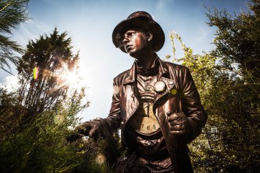 saatçi, parlak fantastik filmde görüntü. Açık masal sanat fotoğraf.