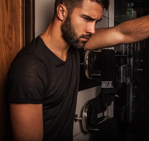 Attractive men indoor. Close-up photo. — Stock Photo, Image