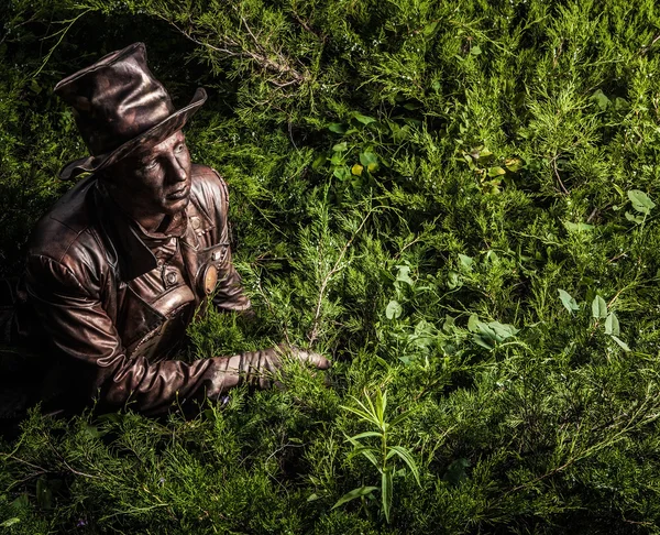 Imagen de relojero en brillante estilización de fantasía. Foto de arte cuento de hadas al aire libre . —  Fotos de Stock