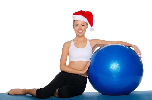 Asian girl with a ball in his left hand — Stock Photo, Image