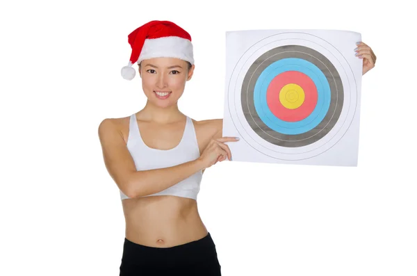 Asian with a target — Stock Photo, Image