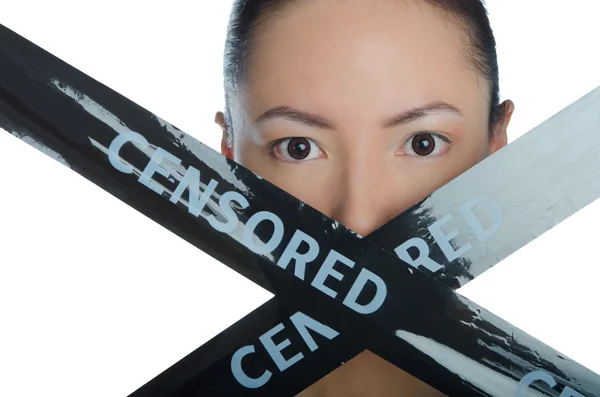 Asian black ribbon with closed mouth — Stock Photo, Image