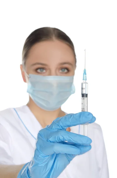 Doctor about a syringe — Stock Photo, Image