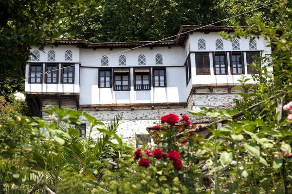 Stonemade Greek traditional houses of Pelion in Greece — Stock Photo, Image