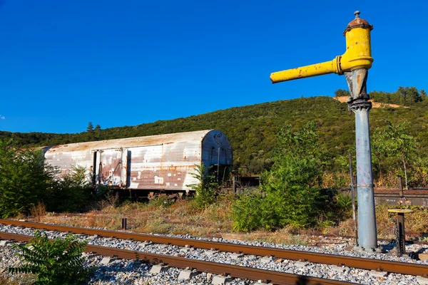 Lost train station somewhere in Greece — Stock Photo, Image